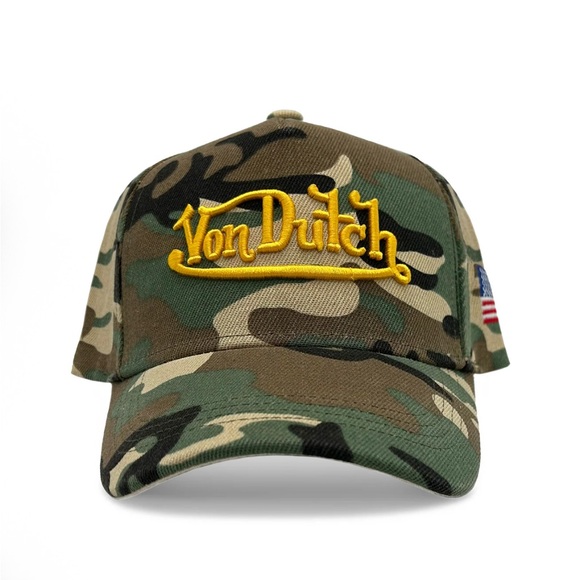 Von Dutch Accessories - Von Dutch Camo Hat with Yellow Embroidery